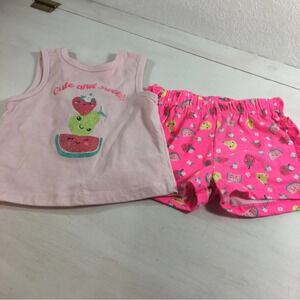 Emporio Baby Girls Short Set Pink Multicolored  Size 24 months